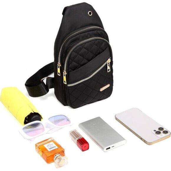 New Black Small Sling Backpack Chest Daypack Crossbody Bag for Women and Men main image 8